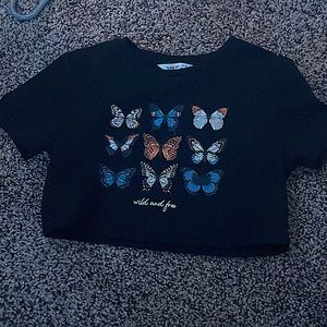 Black butterfly t-shirt